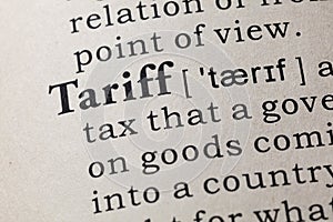 Definition of tariff