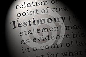 Definition of testimony