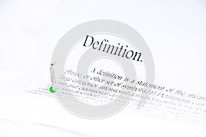 Definition text focus word background