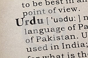 Definition of Urdu