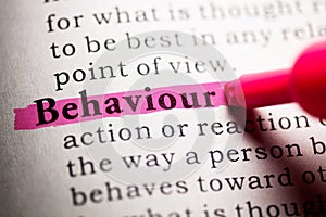 Definition of the word behaviour