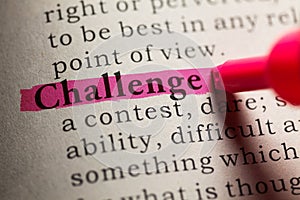 Definition of the word challenge