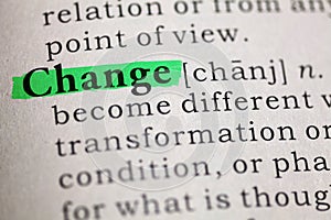 Definition of the word change