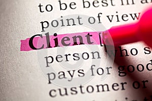 Definition of the word client