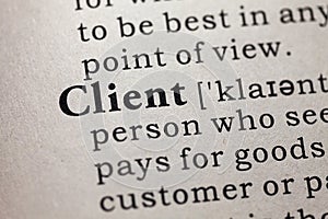 Definition of the word client