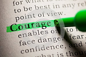 Definition of the word courage
