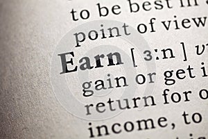 Definition of the word earn