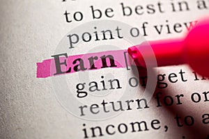 definition of the word earn