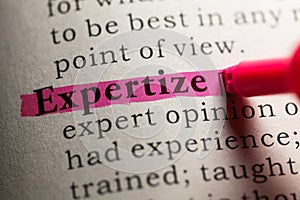 Definition of the word expertize