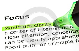 Definition Of The Word Focus photo