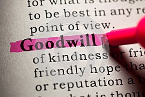 Definition of the word goodwill