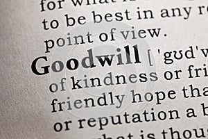 Definition of the word goodwill