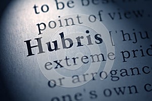 Definition of the word hubris