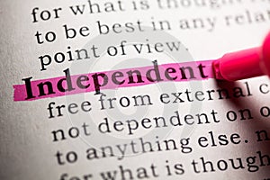 definition of the word independent