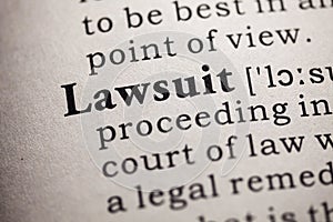 Definition of the word lawsuit