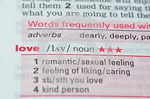 Definition of the word love