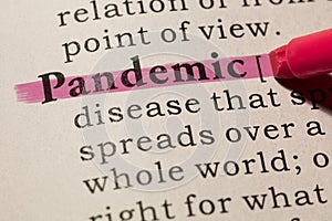 Definition of word pandemic photo