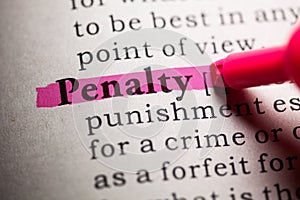 Definition of the word penalty