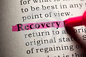 Definition of the word recovery