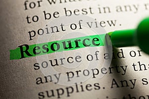 definition of the word resource