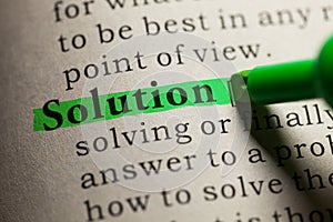 Definition of the word solution