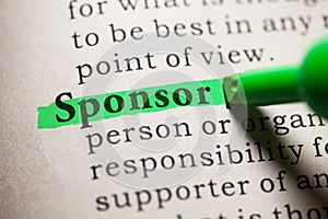 Definition of the word sponsor photo