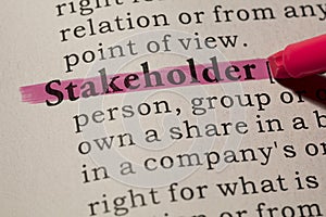 Definition of word stakeholder