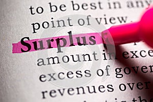 Definition of the word surplus