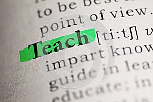 Definition of the word Teach