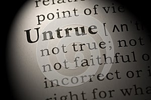 Definition of word untrue