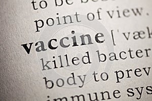 Definition of the word vaccine