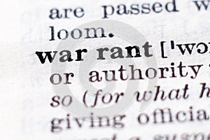 Definition of word Warrant