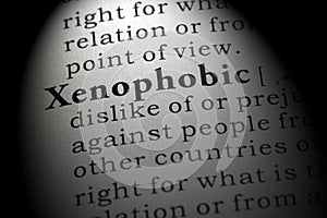 Definition of xenophobic