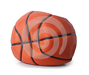 Deflated basketball ball