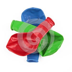 Deflated Colorful Balloons Cutout photo