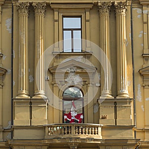 Deflated Santa Claus on the balcony