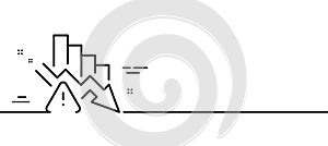 Deflation line icon. Economic crisis sign. Vector