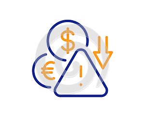 Deflation line icon. Economic crisis sign. Vector