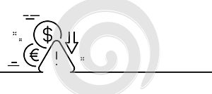 Deflation line icon. Economic crisis sign. Vector