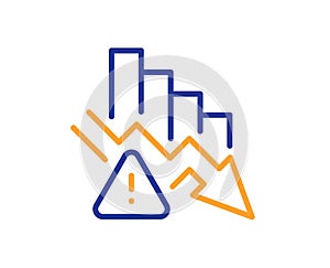 Deflation line icon. Economic crisis sign. Vector