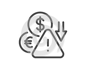 Deflation line icon. Economic crisis sign. Vector