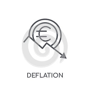 Deflation linear icon. Modern outline Deflation logo concept on