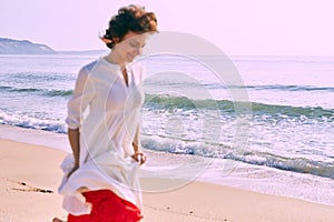 Defocus photo with view on the sea