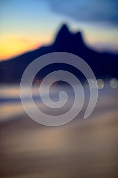 Defocus Rio de Janeiro Brazil Sunset Silhouette Two Brothers Mountain Ipanema