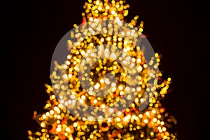 Defocused background of Christmas tree.