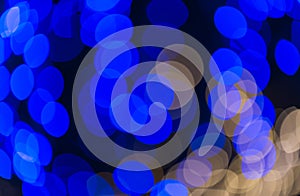 Defocused blue circle light background