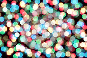 Defocused bokeh christmas lights background