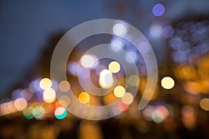 Defocused bokeh city lights