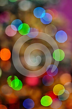 Defocused Christmas lights background and bokeh