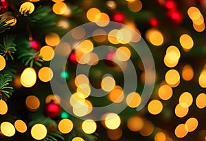 Defocused Christmas tree. Defocused Lights. Christmas tree background